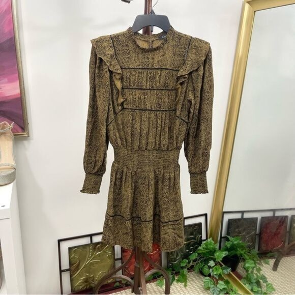 New RAILS Faren Sepia Python Long-Sleeve Mini Dress Size‎ XS - Picture 7 of 12